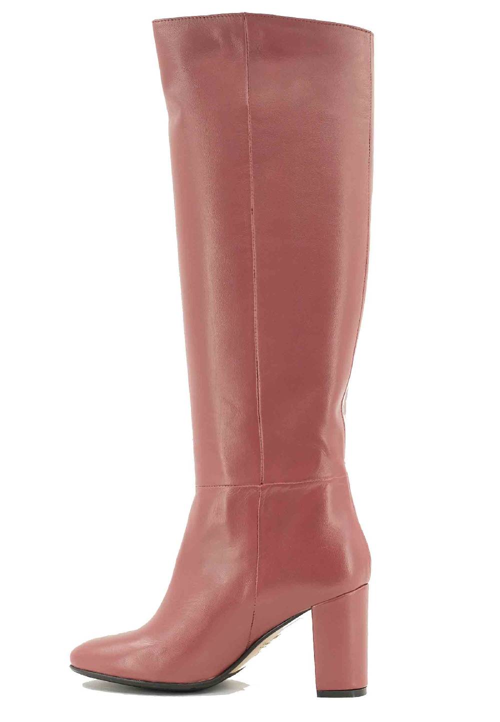 L'ARIANNA Stivali ST1689 a tubo in pelle rosa antico con punta tonda Offerte