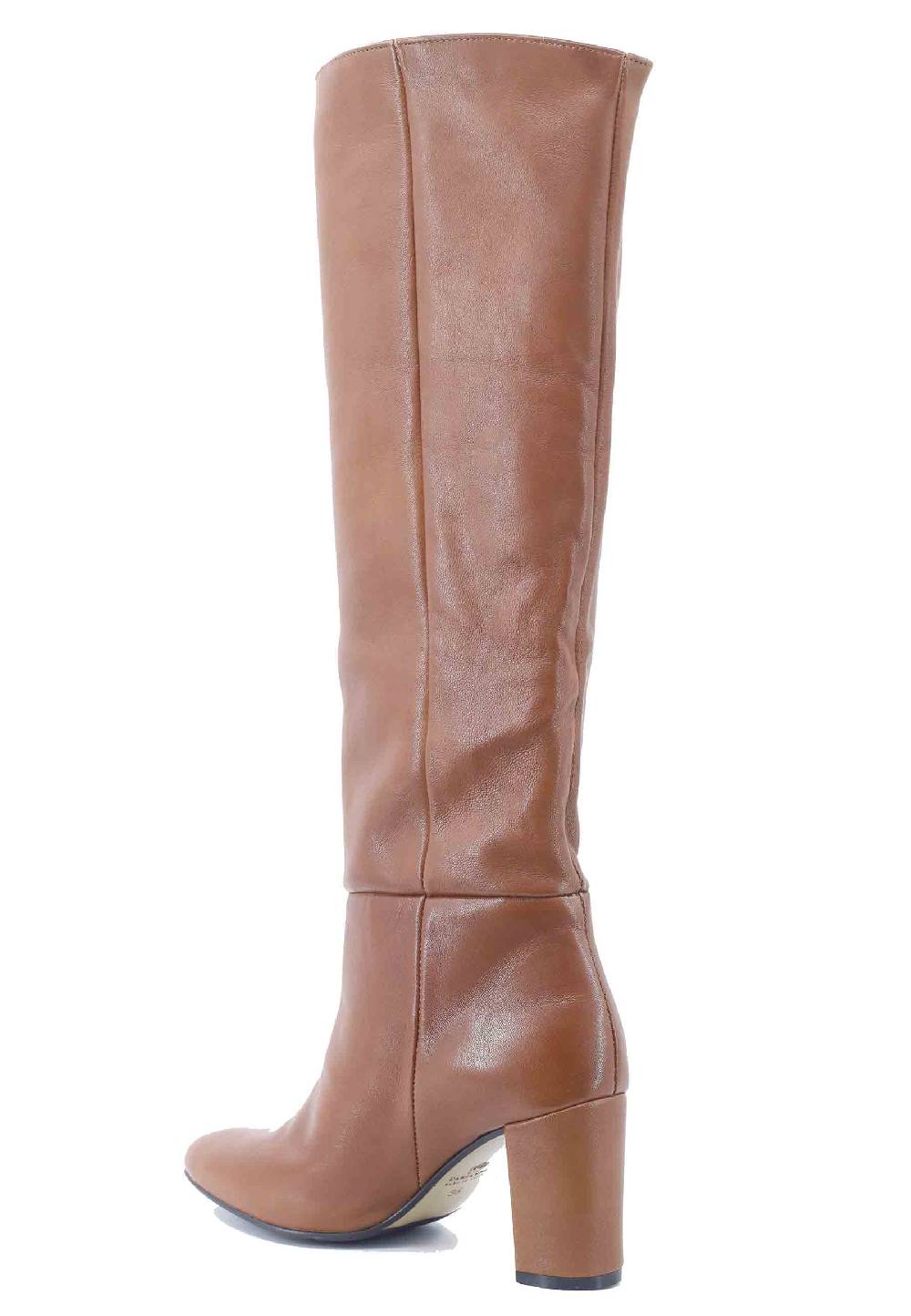 L'ARIANNA Stivali donna ST1593 a tubo in pelle cuoio con gambale alto Vendita Economica