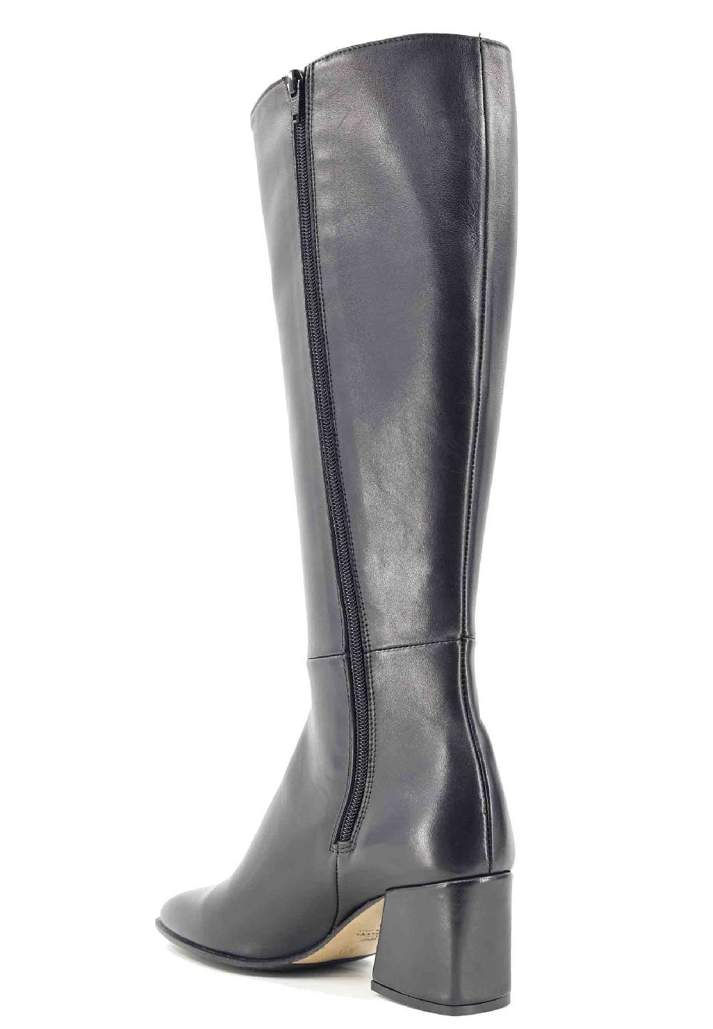 L'ARIANNA Stivali con zip st1302 da donna in pelle nera con punta quadrata Italia