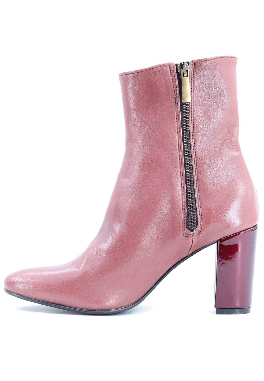 L'ARIANNA Stivaletti tr1692/g da donna in pelle laminta rosa antico Offerta San Valentino