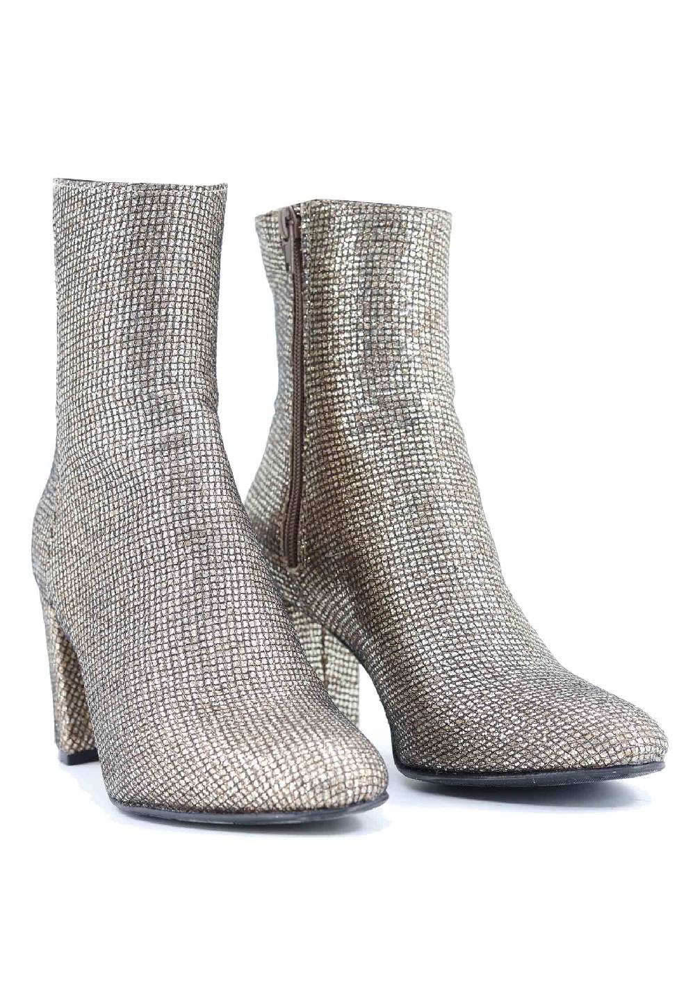 L'ARIANNA Stivaletti tr1692/g da donna in tessuto moon oro Nuovo
