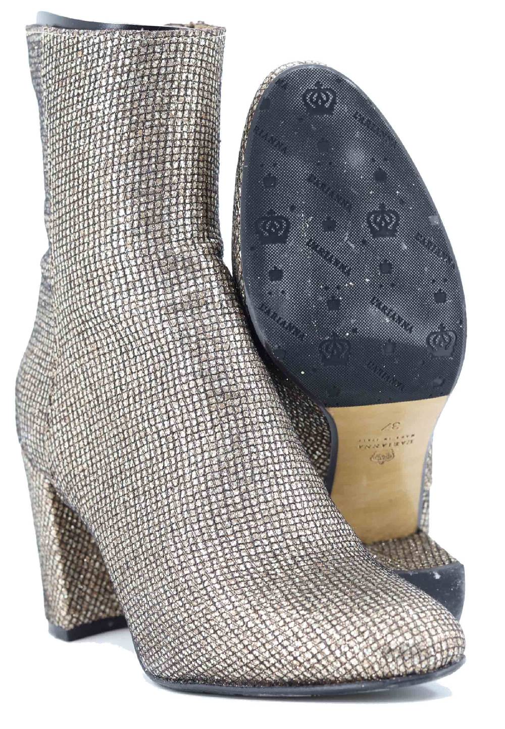 L'ARIANNA Stivaletti tr1692/g da donna in tessuto moon oro Nuovo