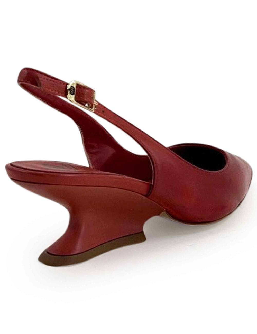 L'ARIANNA decollete ch1754/z slingback color LOBSTER con tacco a zeppa l'arianna Qualità Garantita