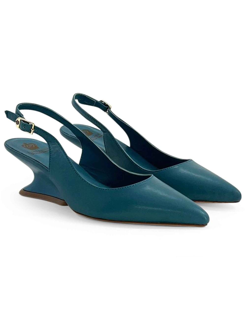 L'ARIANNA decollete ch1754/z slingback color ARCADIA con tacco a zeppa l'arianna Acquista Ora
