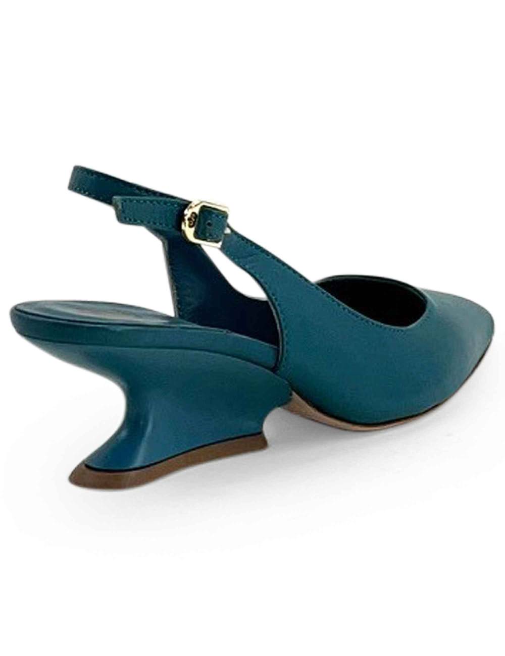 L'ARIANNA decollete ch1754/z slingback color ARCADIA con tacco a zeppa l'arianna Acquista Ora