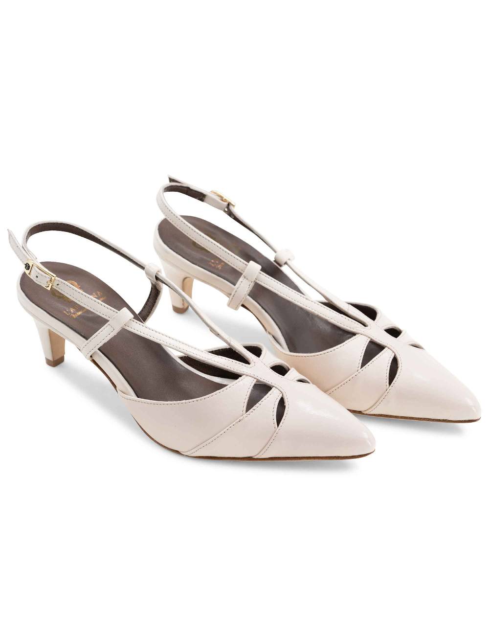 L'ARIANNA Decollete CH1757 da donna in pelle lux vaniglia L'Arianna Offerta