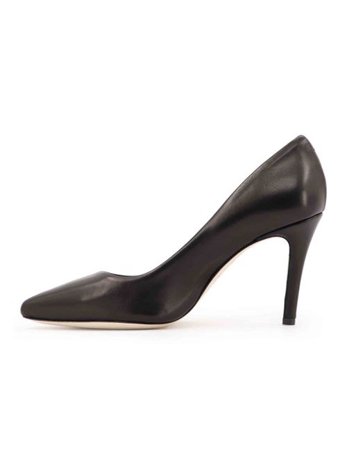 L'ARIANNA Decollete DE1002 da donna in pelle nero con tacco alto Saldi Di Fabbrica