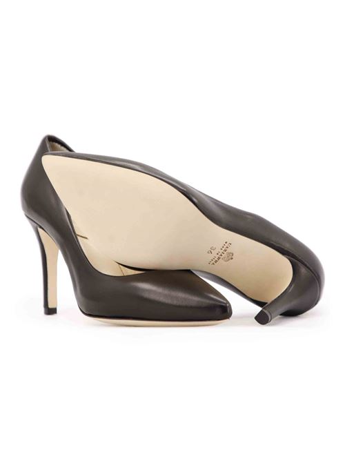 L'ARIANNA Decollete DE1002 da donna in pelle nero con tacco alto Saldi Di Fabbrica