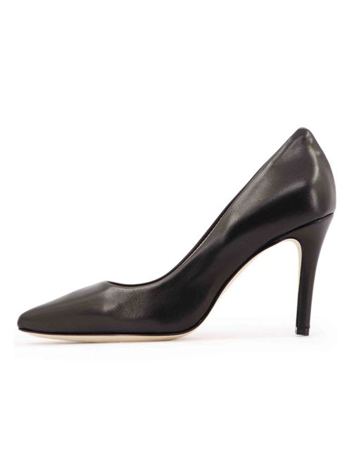 L'ARIANNA Decollete DE1002 da donna in pelle nero con tacco alto Saldi Di Fabbrica