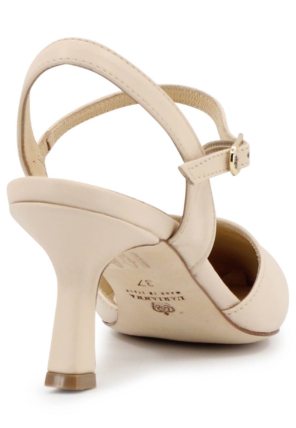 L'ARIANNA Decollete de1541 donna in pelle beige con cinturino alla caviglia I Più Venduti