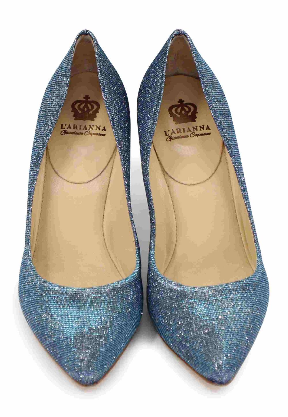 L'ARIANNA Decollete DE1002/RT donna in tessuto lux demin con tacco alto In Saldo