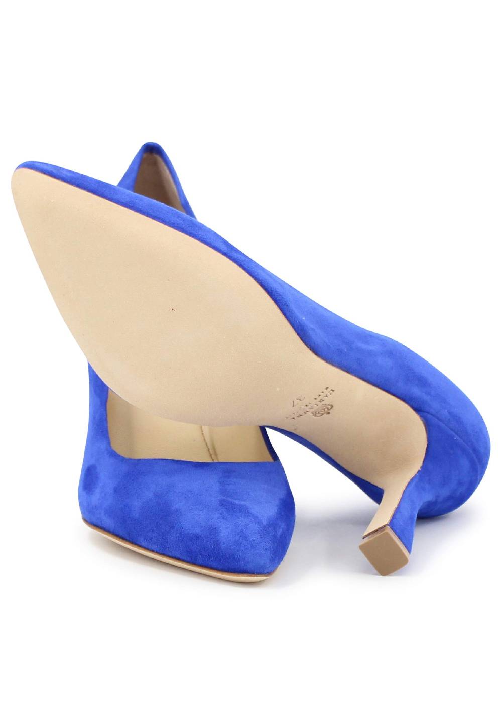 L'ARIANNA Decollete DE1002/RT donna in camoscio blu con tacco alto Moda