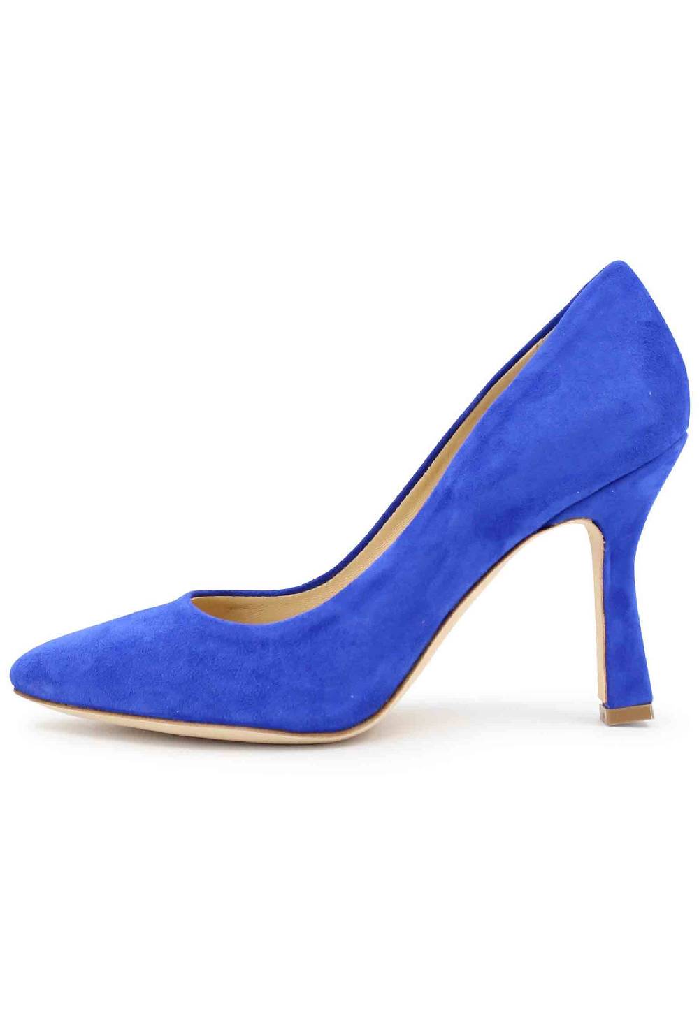 L'ARIANNA Decollete DE1002/RT donna in camoscio blu con tacco alto Moda