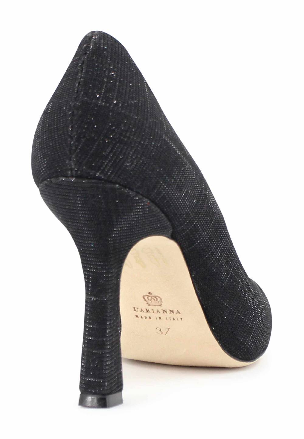 L'ARIANNA Decollete DE1002/RT donna in tessuto blu notte lux con tacco alto tono su tono Vendita