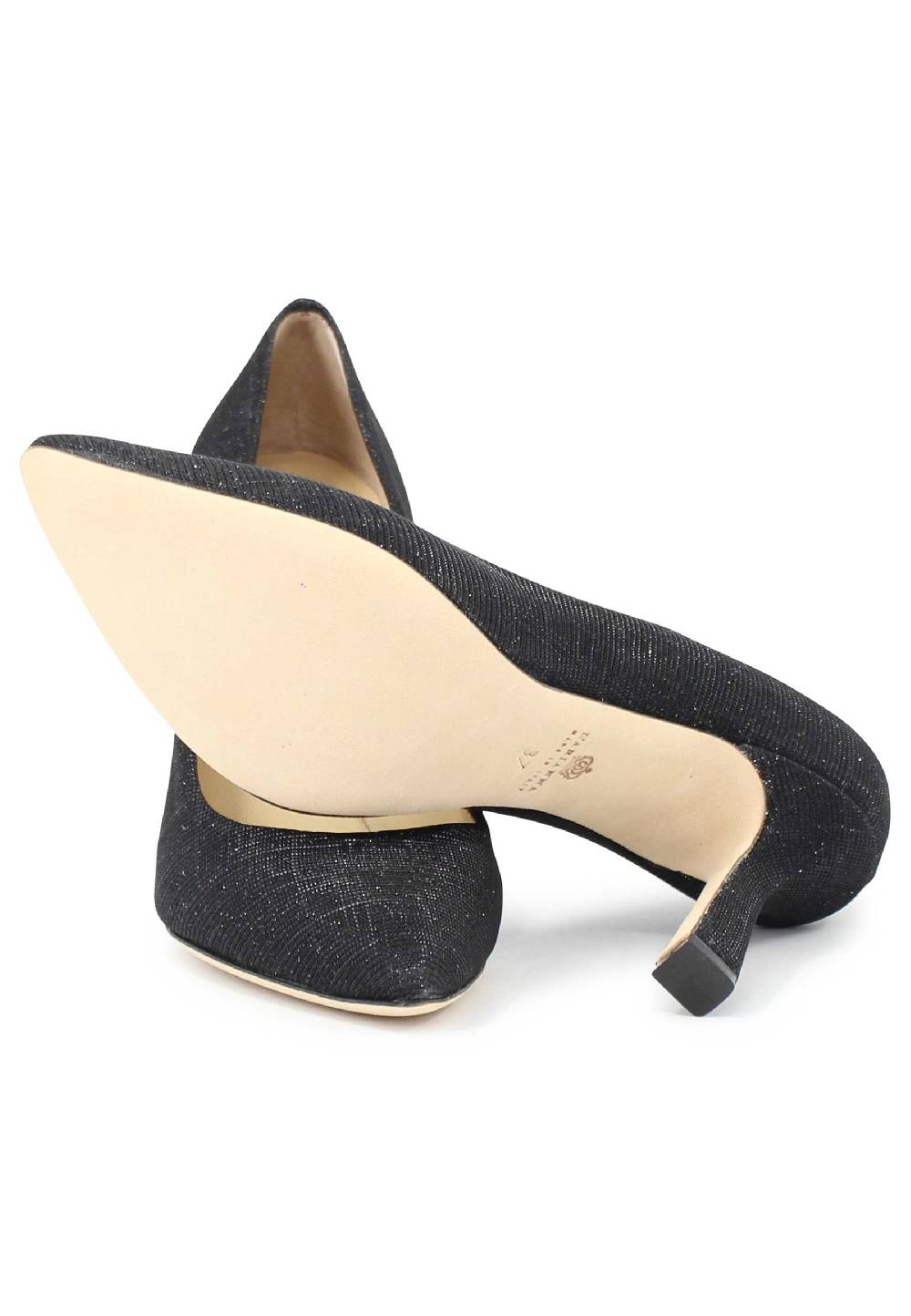 L'ARIANNA Decollete DE1002/RT donna in tessuto blu notte lux con tacco alto tono su tono Vendita