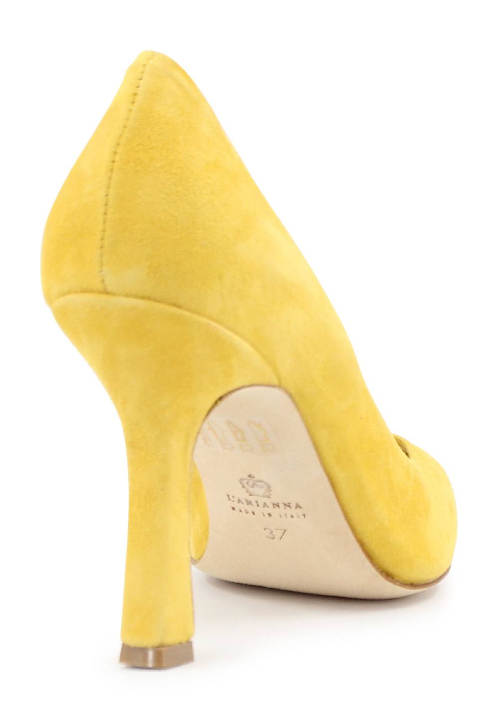 L'ARIANNA Decollete DE1002/RT donna in camoscio giallo con tacco alto Qualità Garantita