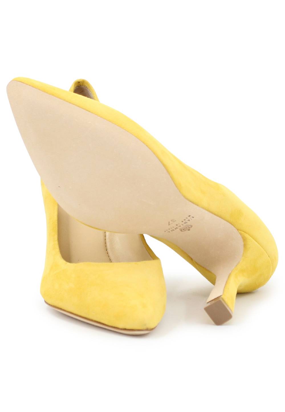 L'ARIANNA Decollete DE1002/RT donna in camoscio giallo con tacco alto Qualità Garantita