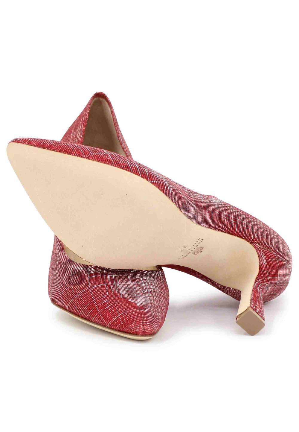 L'ARIANNA Decollete DE1002/RT donna in tessuto lux rosso con tacco alto Negozi Online