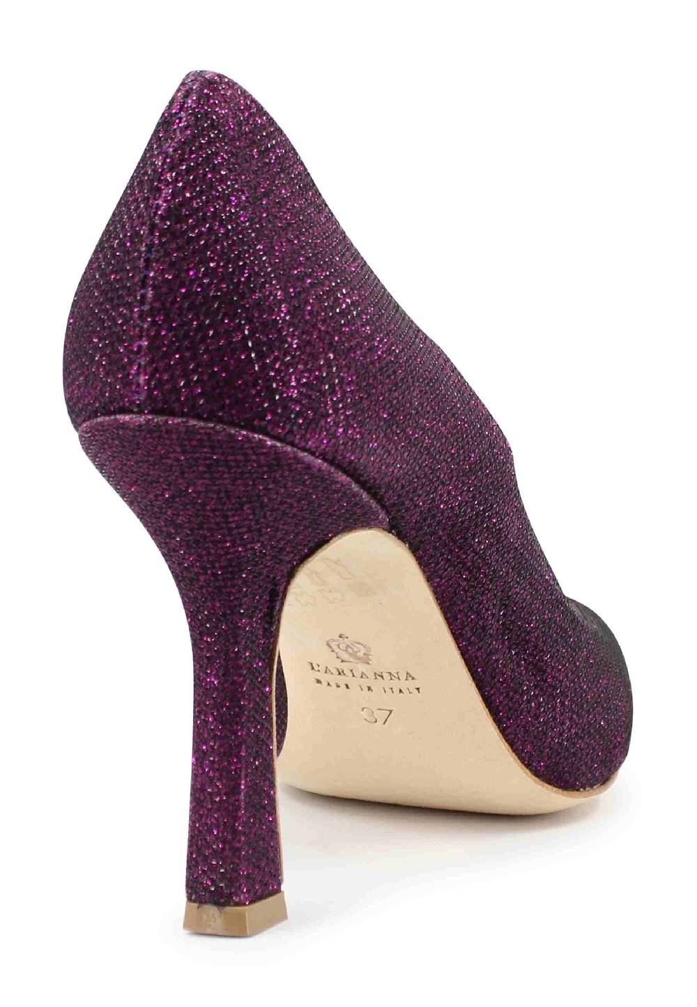 L'ARIANNA Decollete DE1002/RT donna in tessuto lux viola con tacco alto Fino Al -60%
