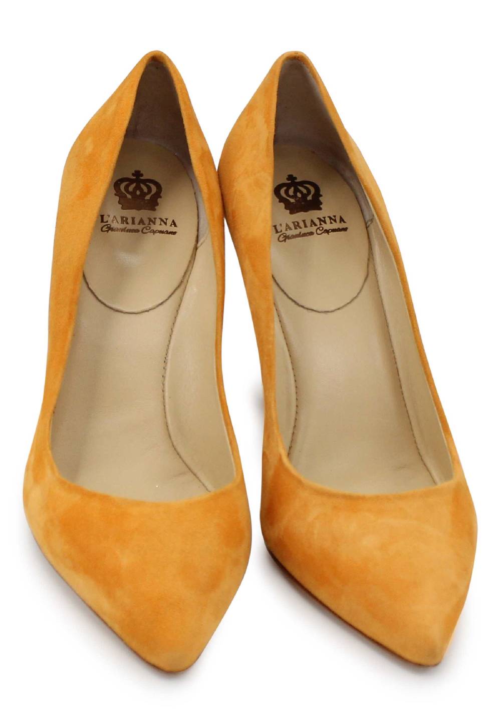 L'ARIANNA Decollete DE1002/RT donna in camoscio arancione con tacco alto Shopping Online
