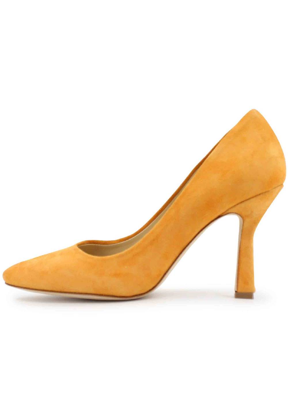 L'ARIANNA Decollete DE1002/RT donna in camoscio arancione con tacco alto Shopping Online