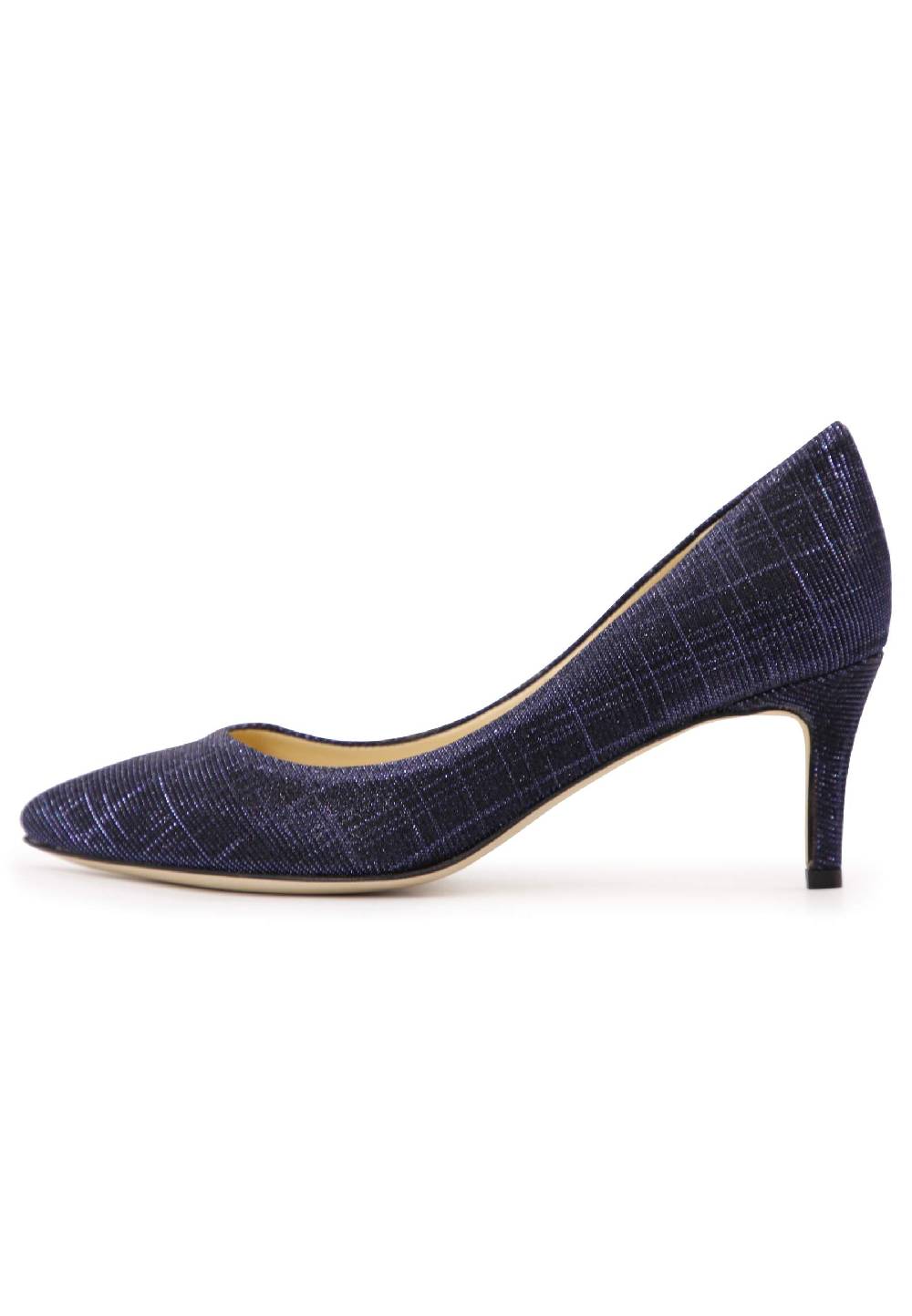 L'ARIANNA Decollete donna in tessuto lux blu con tacco sottile Affare Del Giorno