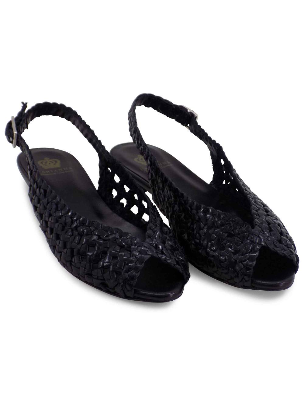 L'ARIANNA BALLERINA SP1770/RT IN PELLE INTRECCIATA NERA Sottocosto