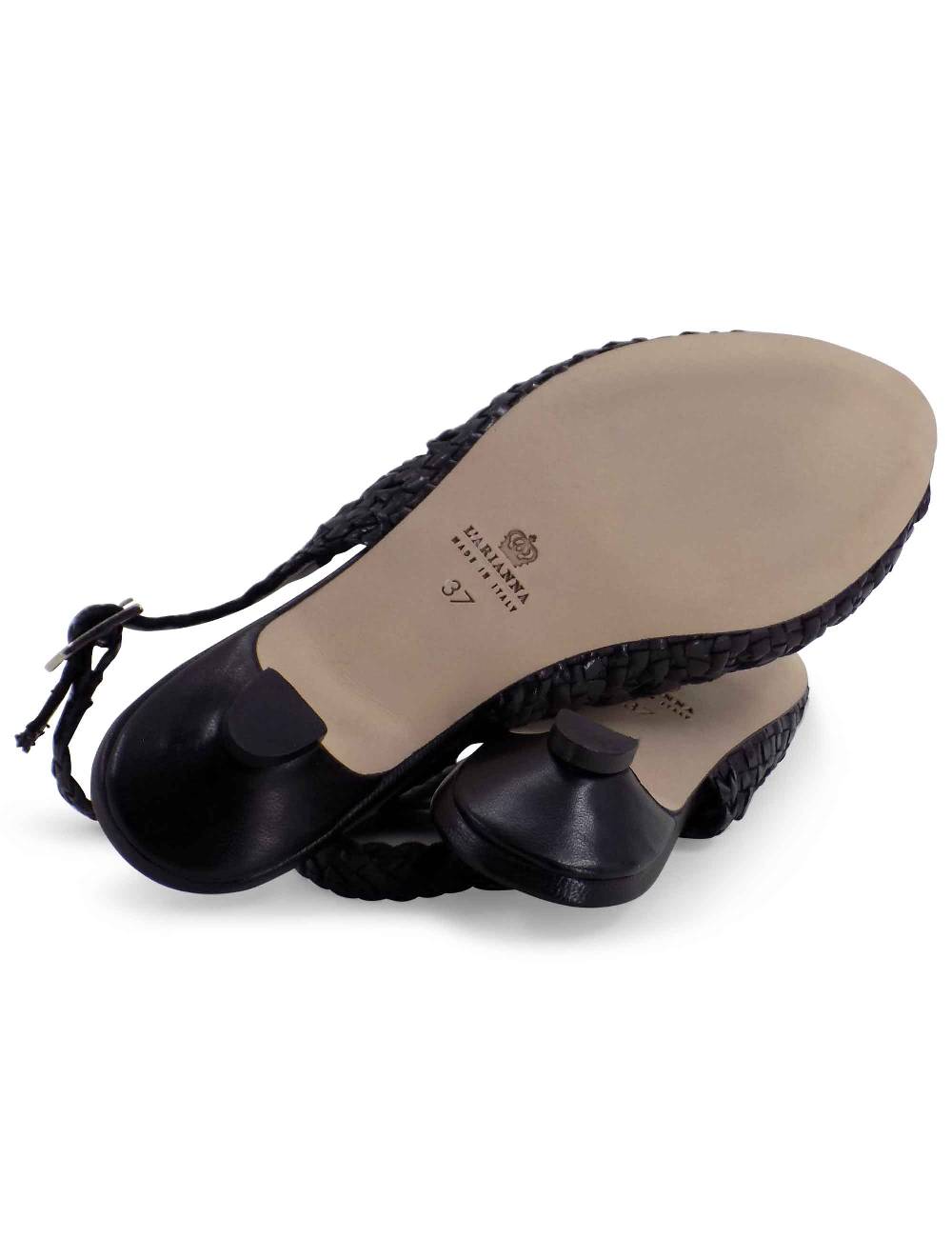 L'ARIANNA BALLERINA SP1770/RT IN PELLE INTRECCIATA NERA Sottocosto