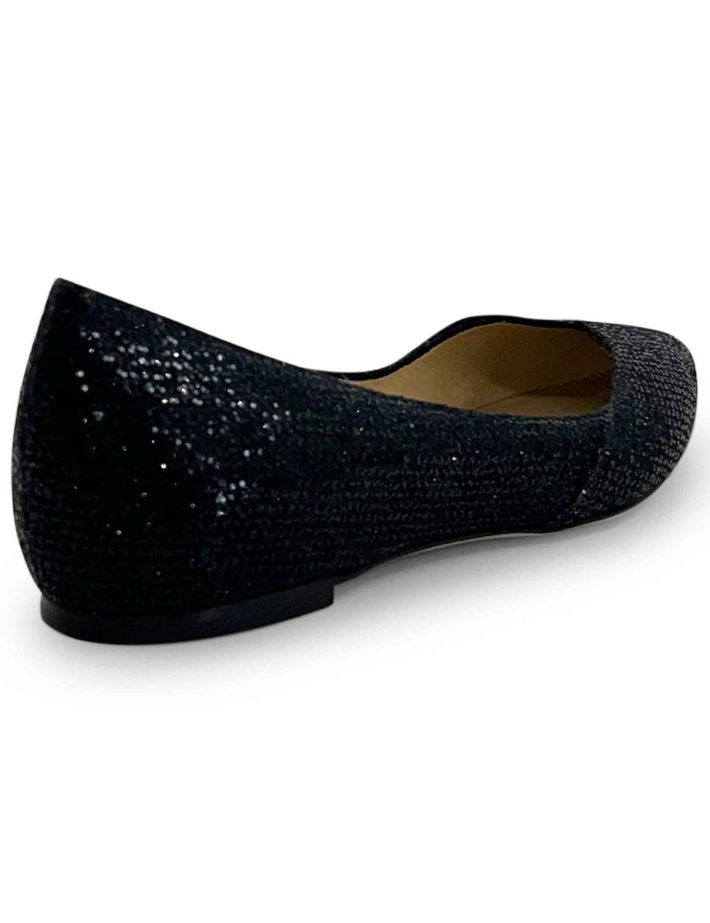 L'ARIANNA Ballerine bl1466 da donna in tessuto glitter moon nero con tacco basso l'arianna Novità