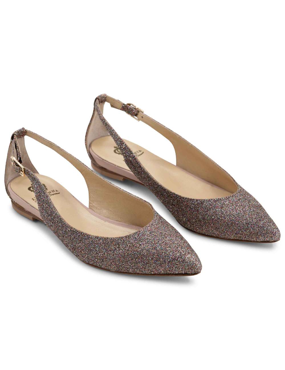 L'ARIANNA BALLERINE BL1599 DA DONNA IN tessuto luxury multicolor CON TACCO BASSO L'ARIANNA Sconto