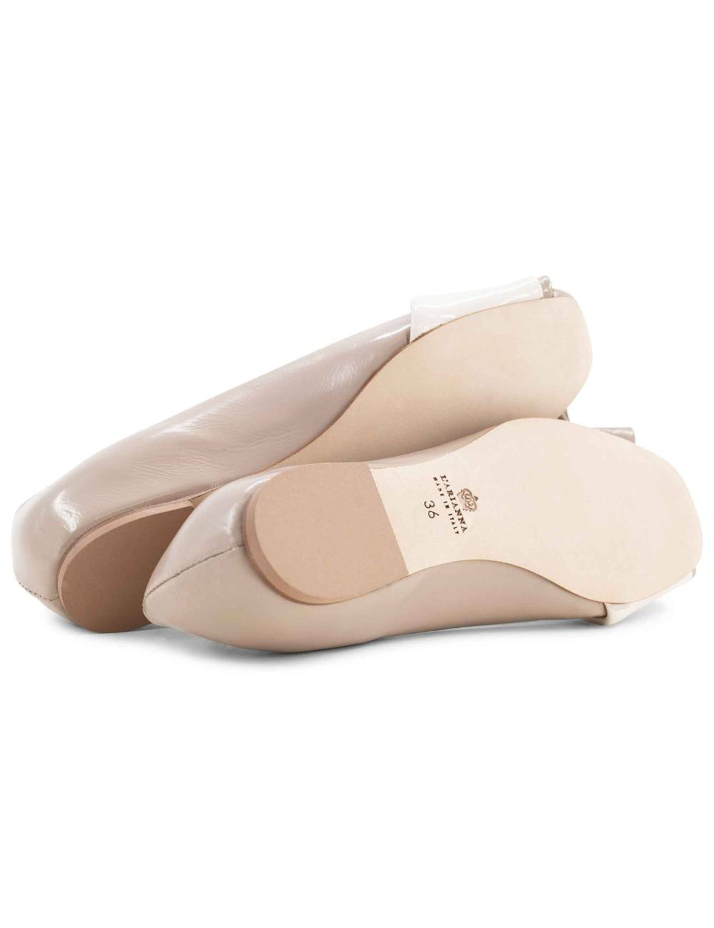 L'ARIANNA BALLERINE BL1694 DA DONNA IN LUX TAUPE CON TACCO BASSO L'ARIANNA Offerta
