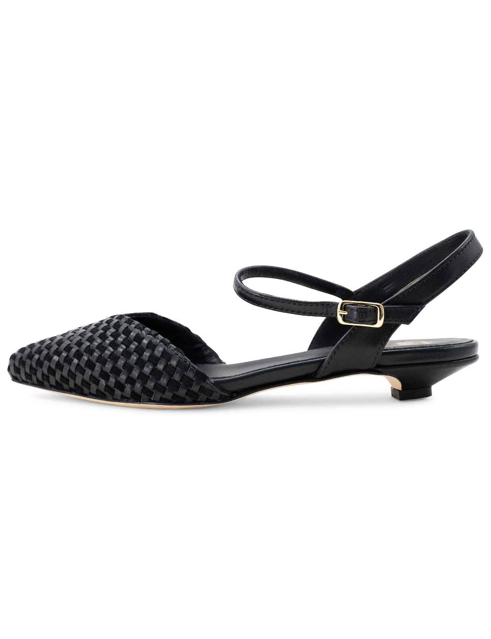 L'ARIANNA Ballerine BL1488/rt da donna in camoscio e pelle nera con cinturino alla caviglia L'Arianna Economico