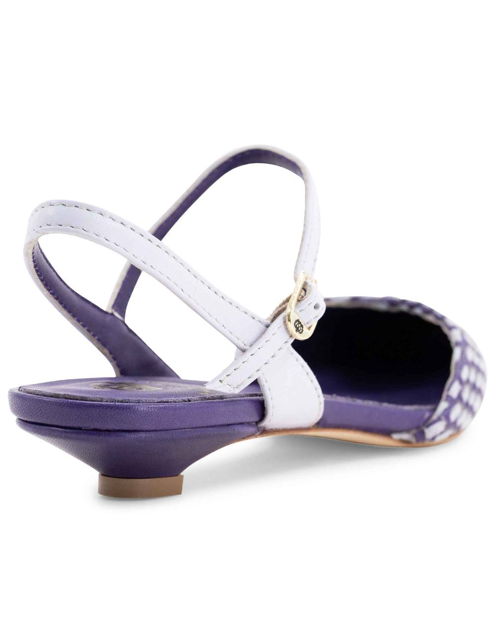 L'ARIANNA Ballerine BL1488/rt da donna in pelle viola e camoscio perla con cinturino alla caviglia Outlet