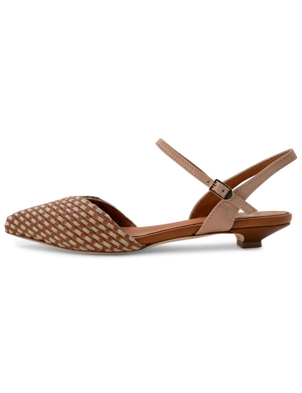 L'ARIANNA Ballerine BL1488/rt da donna in cuoio e nude con cinturino alla caviglia L'Arianna In Vendita