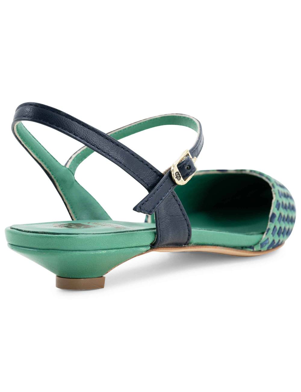 L'ARIANNA Ballerine BL1488/rt da donna in pelle verde e camoscio abisso con cinturino alla caviglia L'Arianna Saldi