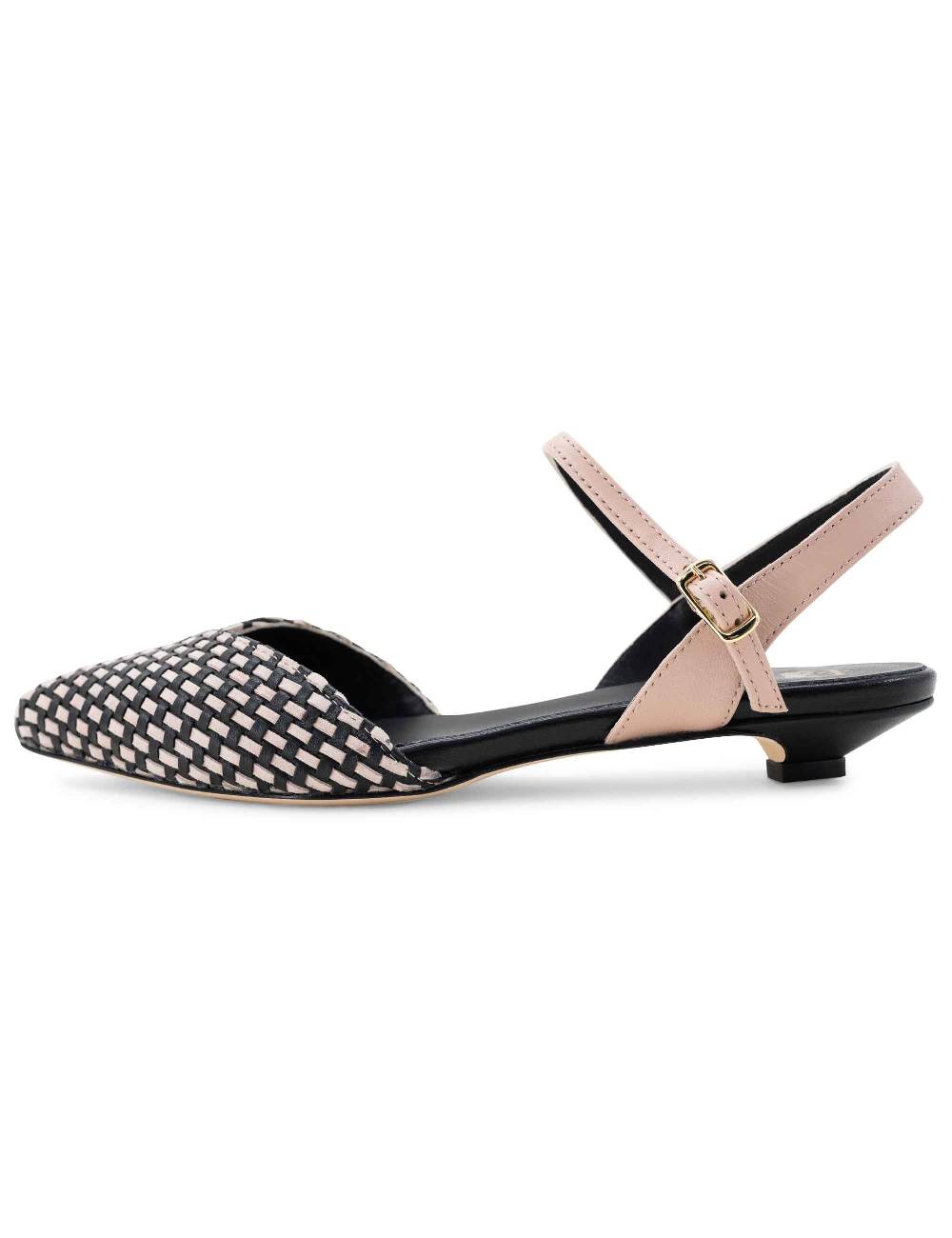 L'ARIANNA Ballerine BL1488/rt da donna in camoscio nero e couture con cinturino alla caviglia Offerte