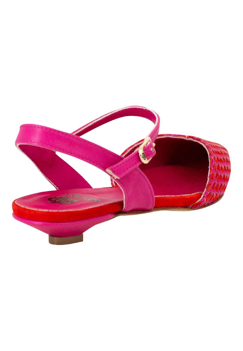 L'ARIANNA Ballerine BL1488/rt da donna in camoscio fucsia e rosso con cinturino alla caviglia I Più Venduti