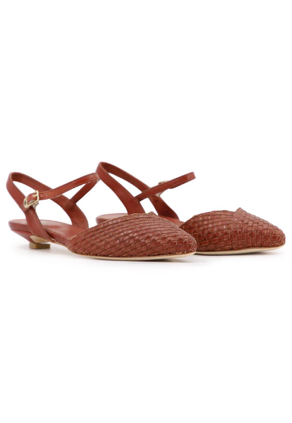L'ARIANNA Ballerine BL1488/rt da donna in camoscio mattone con cinturino alla caviglia Vendite Flash