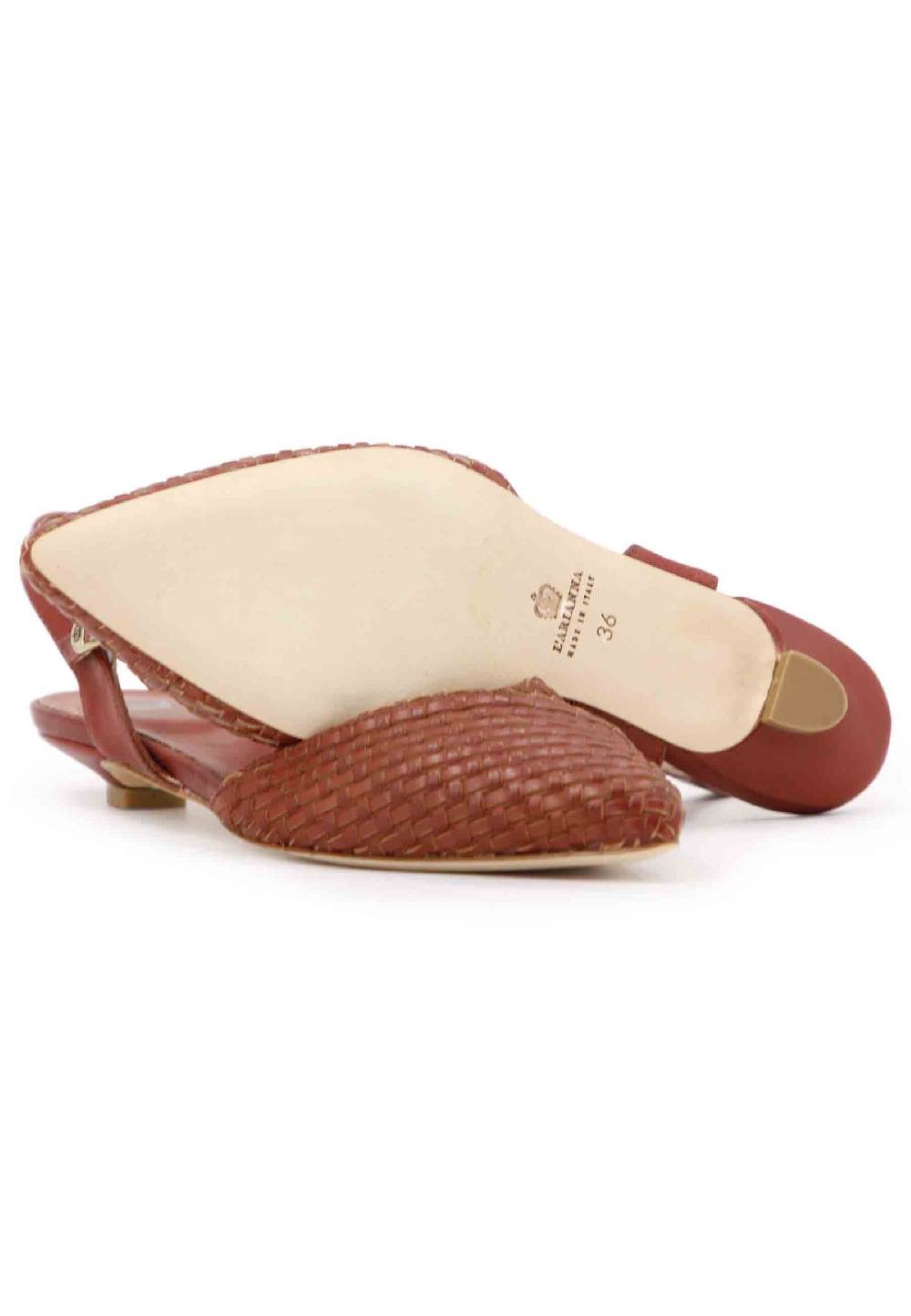 L'ARIANNA Ballerine BL1488/rt da donna in camoscio mattone con cinturino alla caviglia Vendite Flash