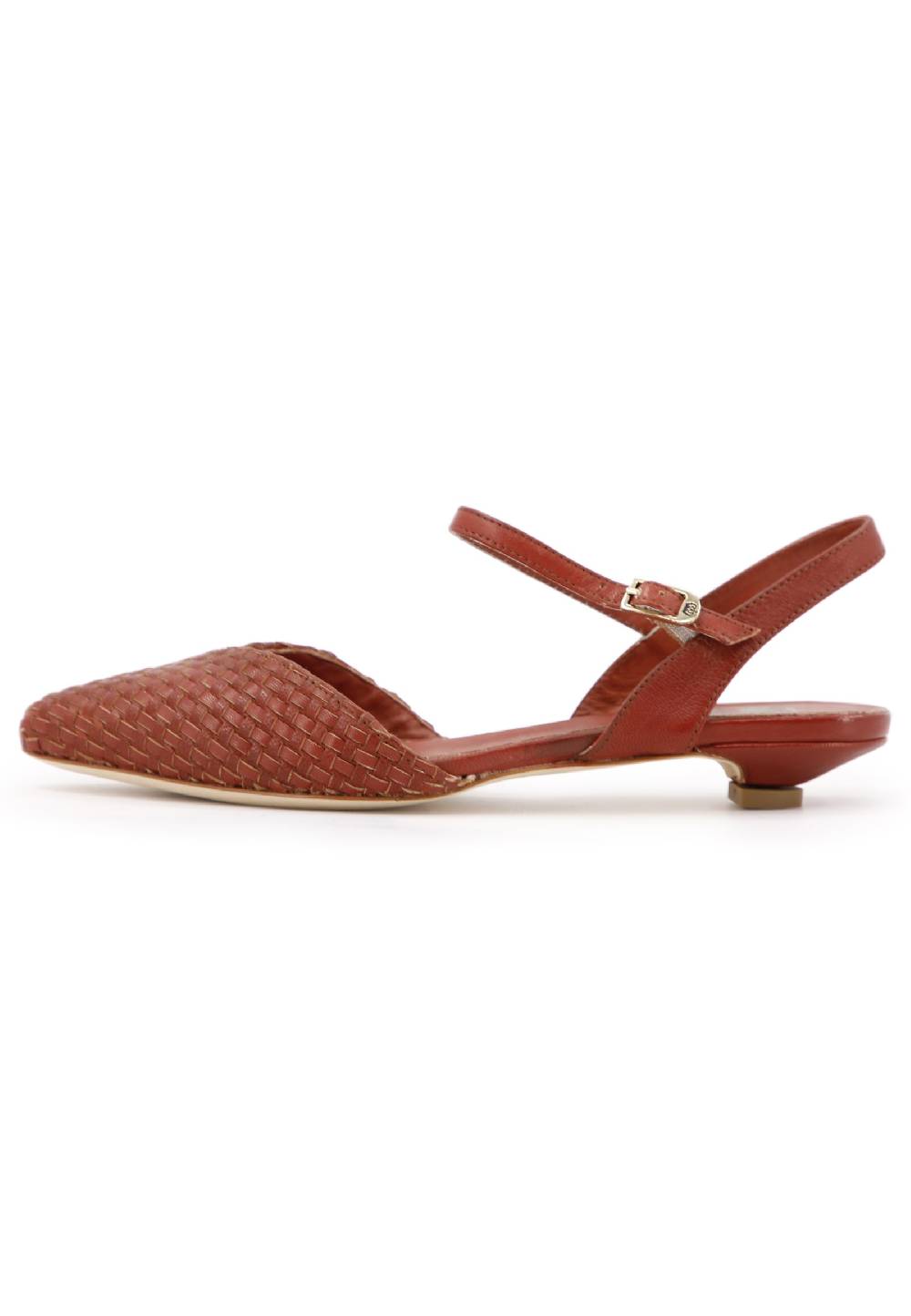 L'ARIANNA Ballerine BL1488/rt da donna in camoscio mattone con cinturino alla caviglia Vendite Flash