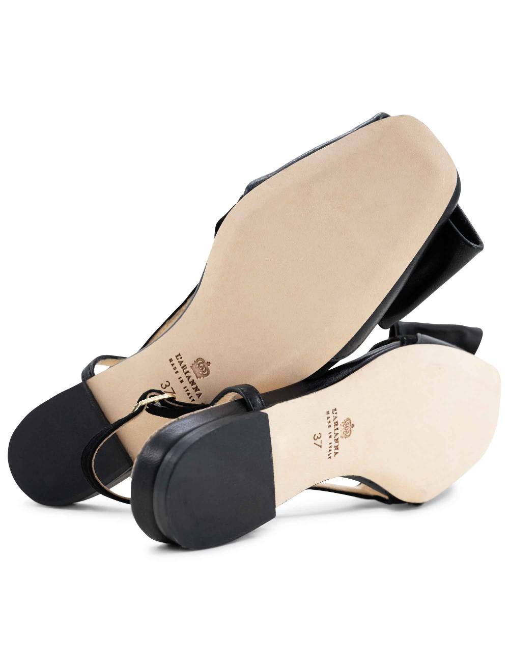 L'ARIANNA BALLERINE CH1626 IN PELLE E CAMOSCIO NERO DA DONNA CON TACCO BASSO E CINTURINO SLINGBACK L'ARIANNA In Saldo
