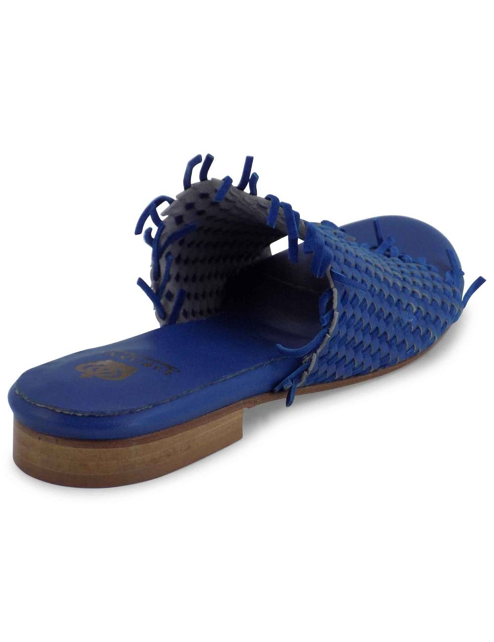 L'ARIANNA Sandali CB1259 bassi donna in pelle intrecciata OCEANO In Linea