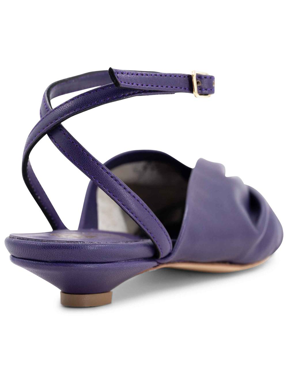 L'ARIANNA sandalo sp1596 da donna in pelle color viola plissè e cintuirno alla caviglia Spedizione Gratuita