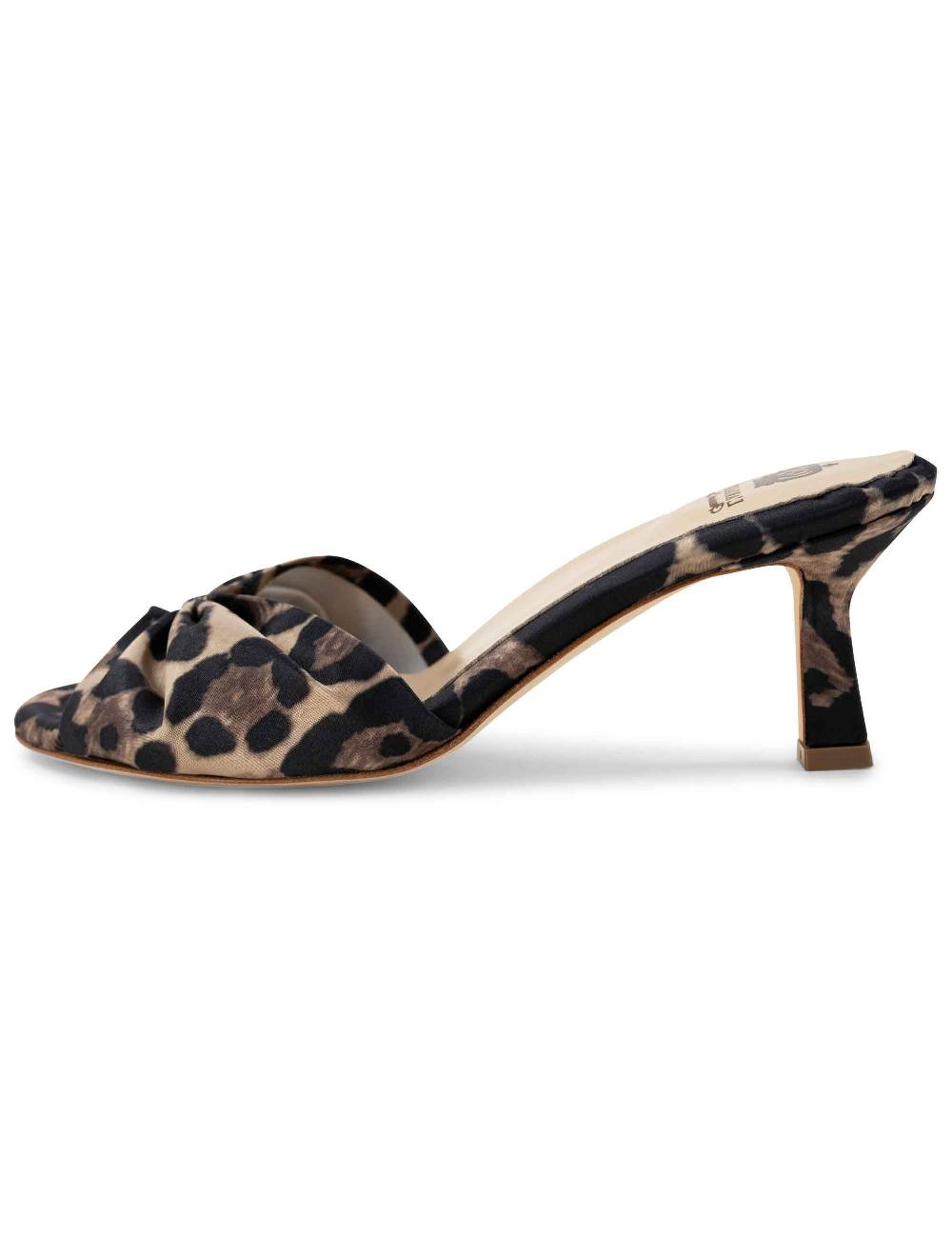 L'ARIANNA Sandali ds1649/rt donna inraso animalier color nero con tacco basso Consegna Veloce