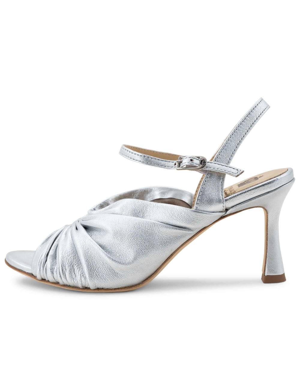 L'ARIANNA Sandali ds1535/rt donna in pelle argento con suola in cuoio Fino Al -60%