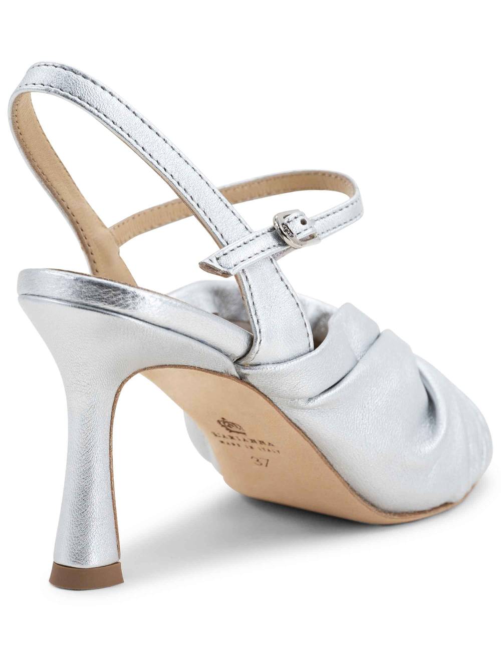 L'ARIANNA Sandali ds1535/rt donna in pelle argento con suola in cuoio Fino Al -60%