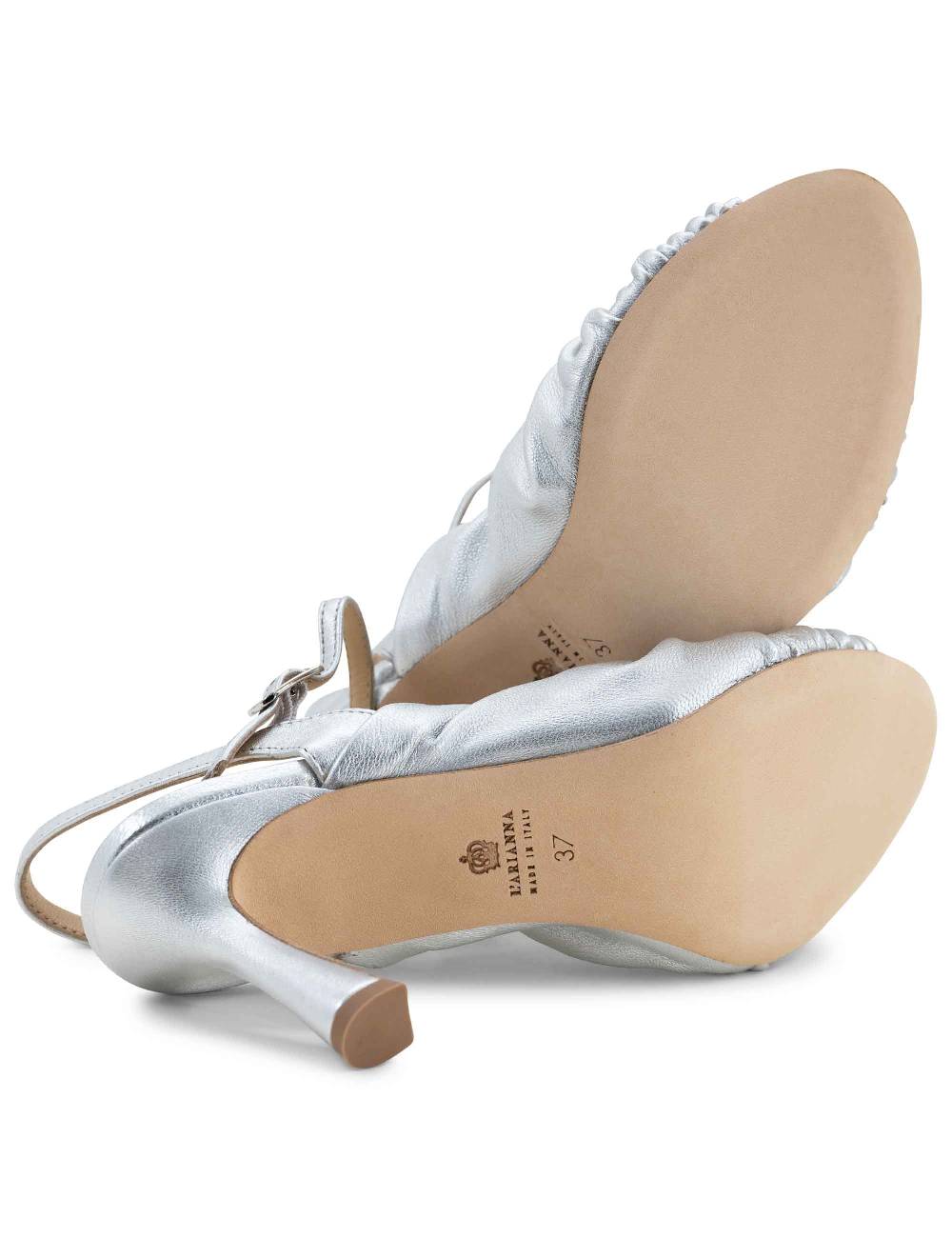 L'ARIANNA Sandali ds1535/rt donna in pelle argento con suola in cuoio Fino Al -60%