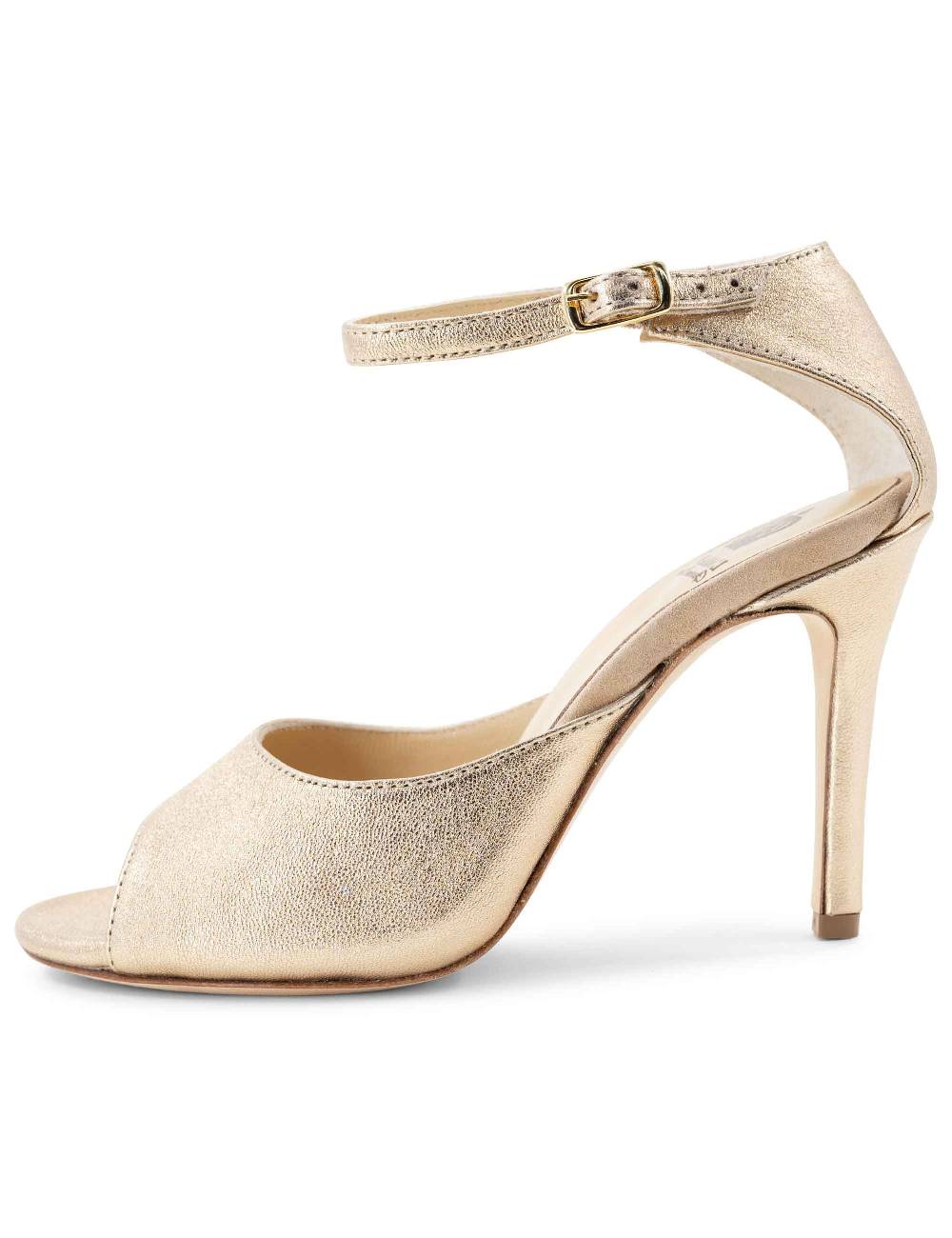 L'ARIANNA Sandali DS1518 donna in pelle laminata nude con tacco alto e cinturino alla caviglia L'Arianna Black Friday