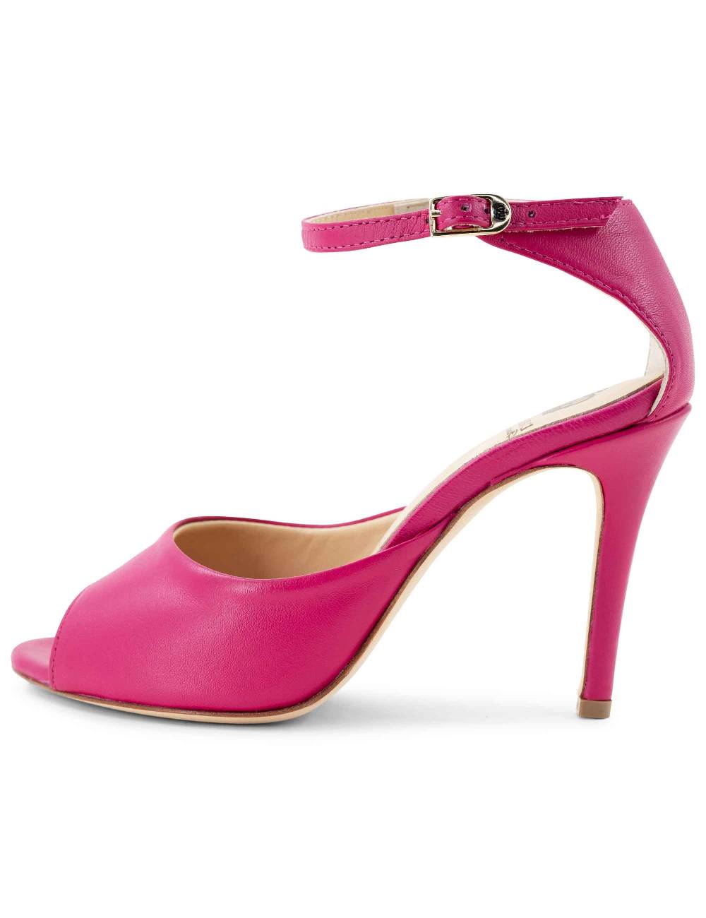 L'ARIANNA Sandali DS1518 donna in pelle fucsia con tacco alto e cinturino alla caviglia L'Arianna Sconto