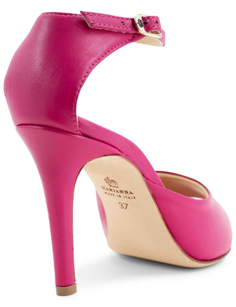 L'ARIANNA Sandali DS1518 donna in pelle fucsia con tacco alto e cinturino alla caviglia L'Arianna Sconto